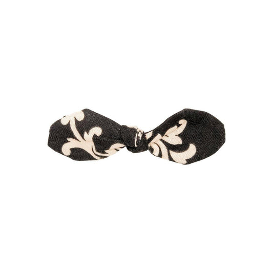 Black and Beige Fabric Knotted Hair Bows - Hilltop Lane Boutique