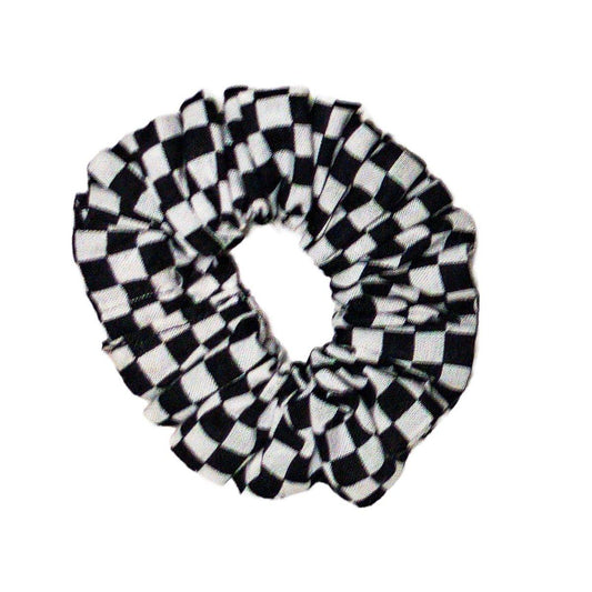 Black and White Checkerboard Skinny Scrunchies - Hilltop Lane Boutique