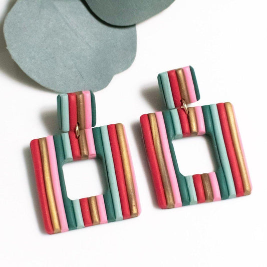 Maddie | Bold Stripes Statement Earrings - Hilltop Lane Boutique