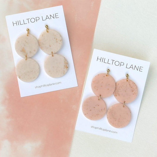 Gwynn | Clay Double Circle Statement Earrings - Hilltop Lane Boutique