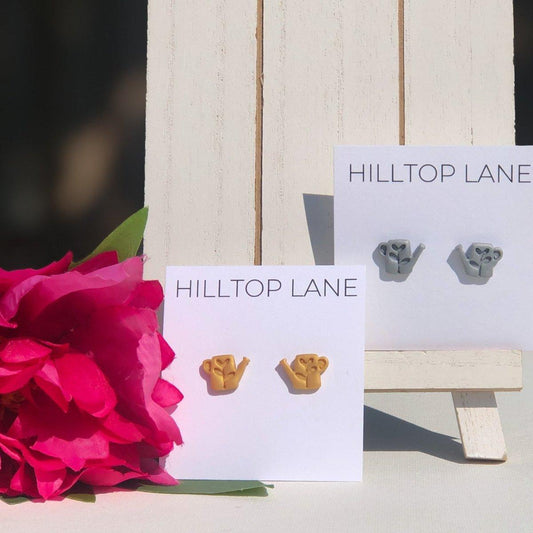 Heart Watering Can Clay Stud Earrings - Hilltop Lane Boutique