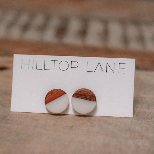 Brandy | Wood and Resin Color Block Stud Earrings - Hilltop Lane Boutique