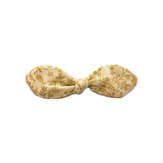Beige Floral Handmade Knotted Hair Bows - Hilltop Lane Boutique