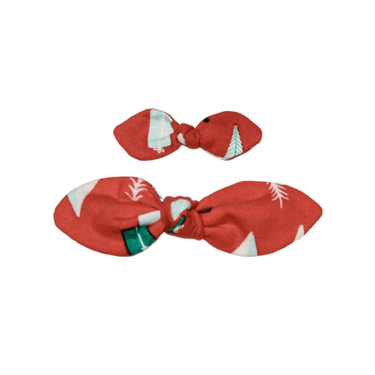 Christmas Morning Fabric Knotted Bows - Hilltop Lane Boutique