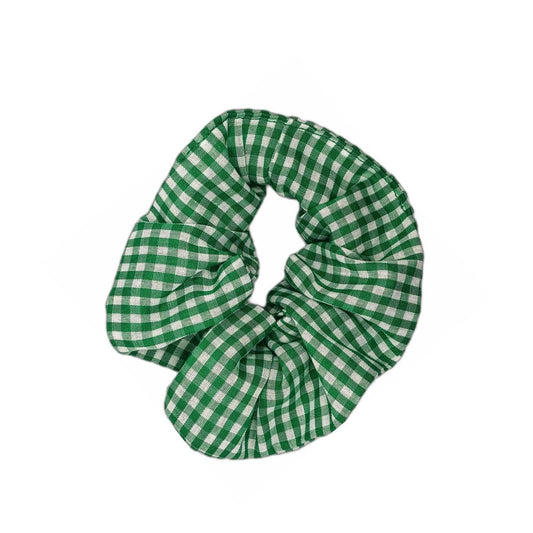 Green Gingham Handmade Scrunchies - Hilltop Lane Boutique