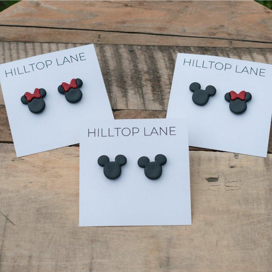 Mickey and Minnie Inspired Clay Stud Earrings - Hilltop Lane Boutique