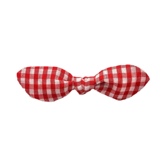Red Gingham Knotted Hair Bows - Hilltop Lane Boutique