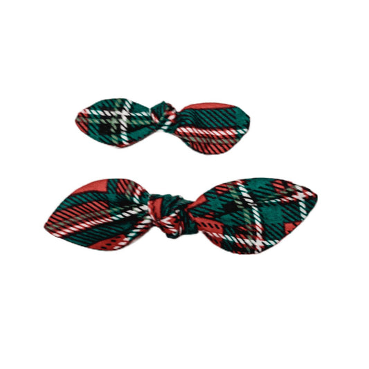 Mad for Plaid (Poinsettia) Fabric Handmade Knotted Bows - Hilltop Lane Boutique